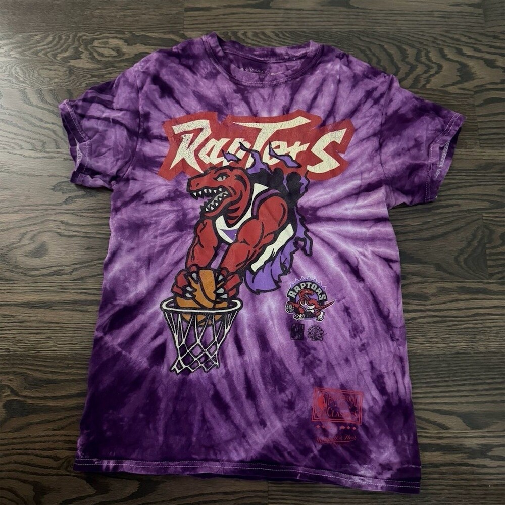 Mitchell & Ness Toronto Raptors Tie-Dye Graphic T-Shirt Purple Men's S